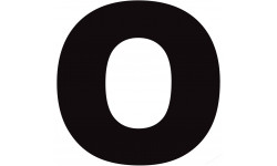 Lettre O noir sur fond blanc (5x5cm) - Sticker/autocollant
